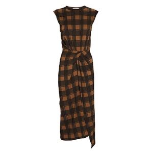 NWT Derek Lam 10 Crosby London Plaid Midi Wrap Dress